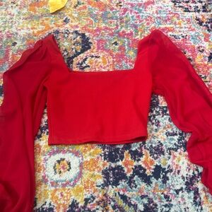 Elegant Red Women's Top windsor